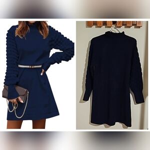 Women's Navy Blue Sweater Dress, Small/medium